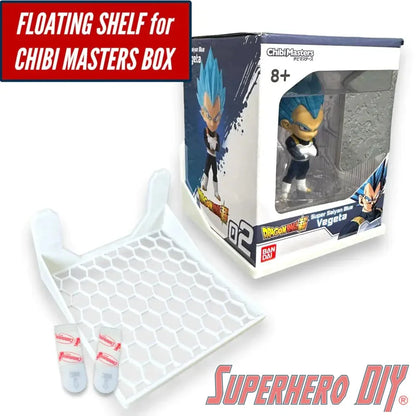 Floating Shelf for Chibi Masters Box | Wall Mount Display | Includes Command Strips - Superhero DIY