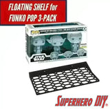 Floating Shelf for Force Ghosts 3-PACK | Funko Box Wall Mount for Amazon Star Wars Force Ghost 3 Pack fits 10.5W x 3.5D - Superhero DIY
