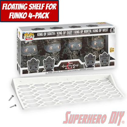Floating Shelf for Funko Pop 4-PACK | Pop Shelf for Specific 4 Packs fits 15W x 3.5D - Superhero DIY