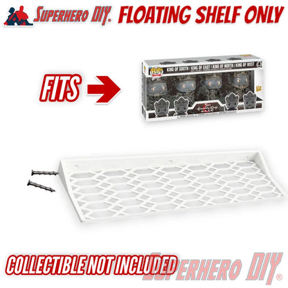 Floating Shelf for Funko Pop 4-PACK | Pop Shelf for Specific 4 Packs fits 15W x 3.5D - Superhero DIY