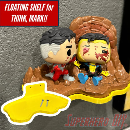 Floating Shelf for Funko Pop! Moment Omni Man & Invincible #1503 (Think Mark) Out-of-Box - Superhero DIY