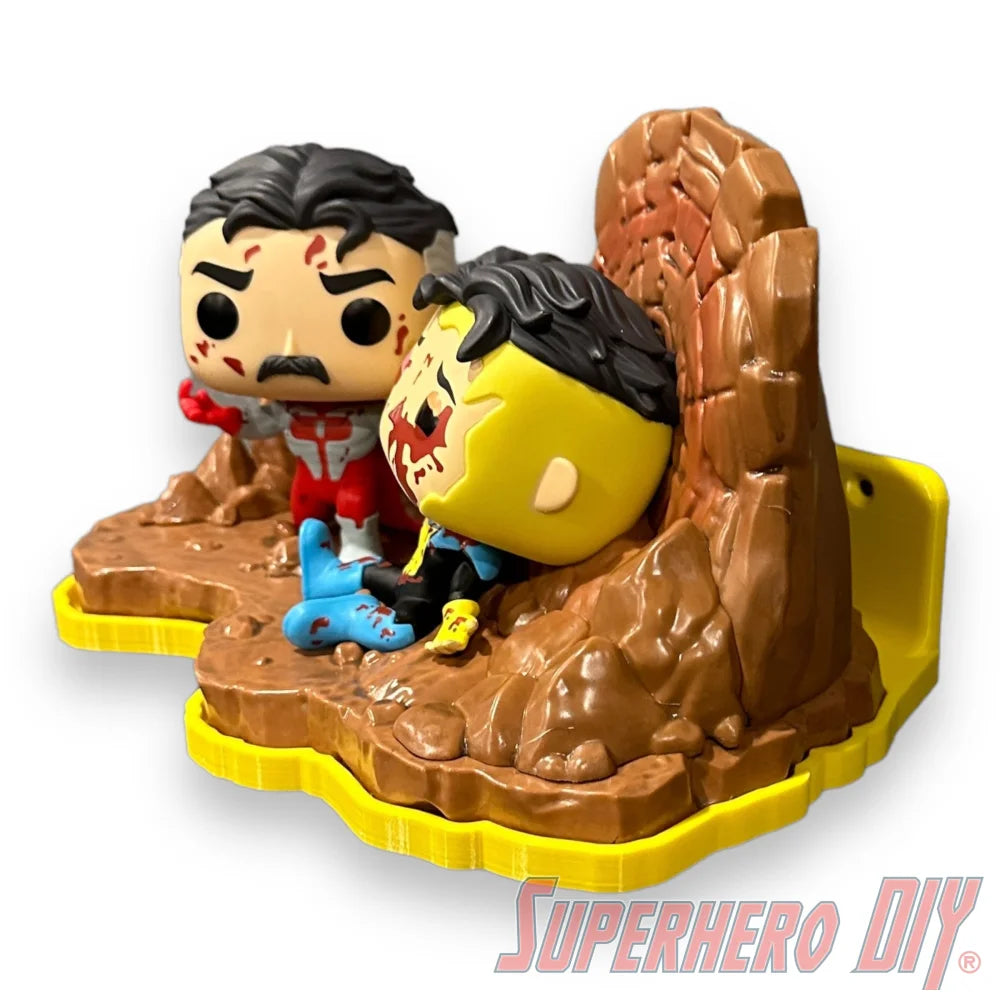 Floating Shelf for Funko Pop! Moment Omni Man & Invincible #1503 (Think Mark) Out-of-Box - Superhero DIY
