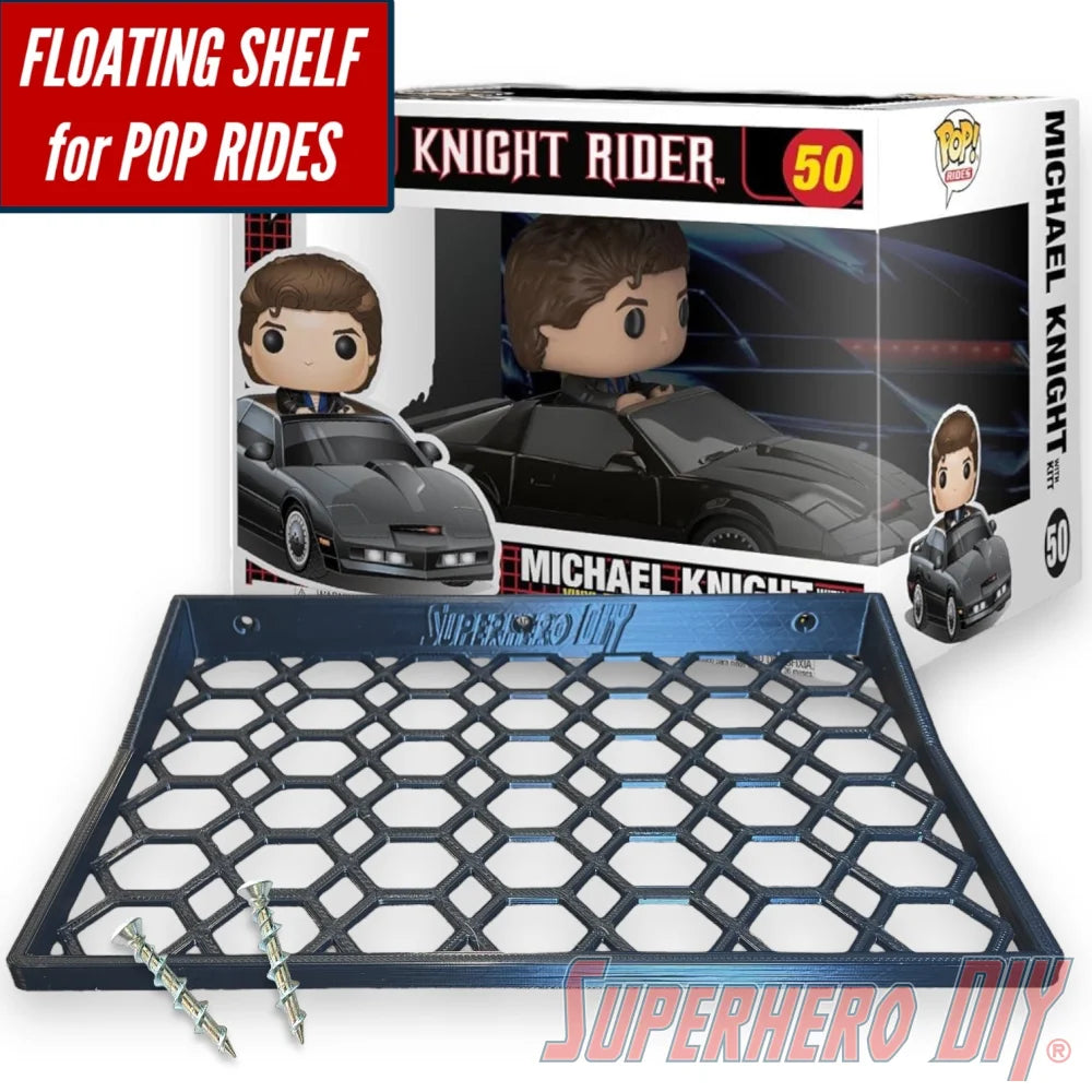 Floating Shelf for Funko Pop! Rides Boxes 9.25W x 7D | Box Display Wall Mount | Includes mounting screws - Superhero DIY