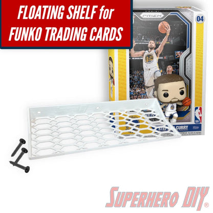 Floating Shelf for Funko Pop! TRADING CARDS | Box Wall Mount Display Shelf | Includes mounting screws - Superhero DIY