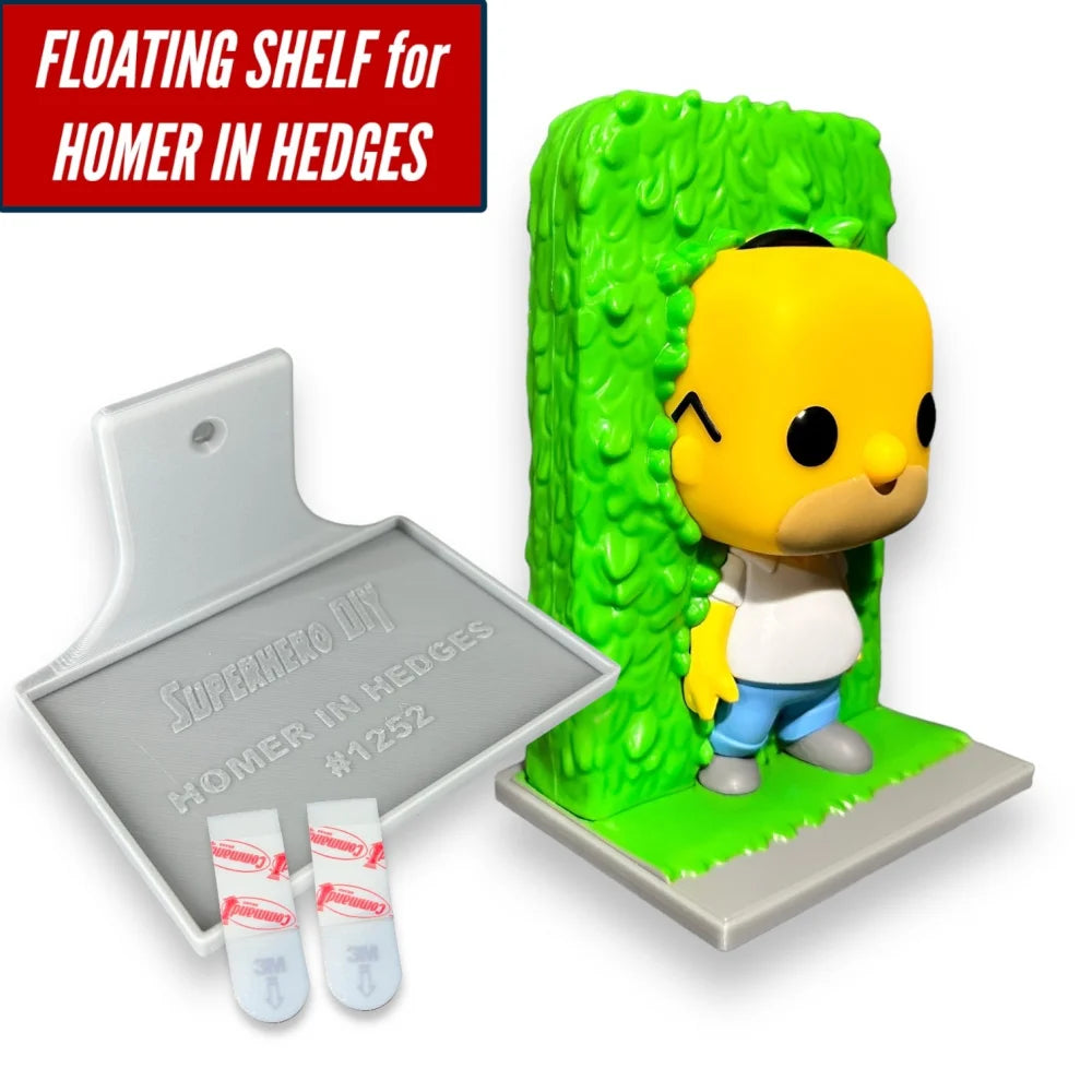 Floating Shelf for Homer in Hedges #1252 | Out of box wall display shelf - Superhero DIY