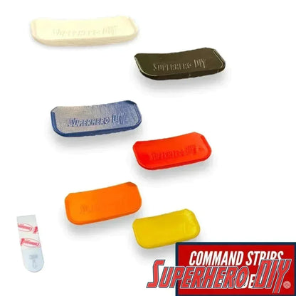 Floating Shelf for Hot Wheels or 1:64 Vehicles | Space-saving wall mount for Matchbox or Hot Wheels Display | Command strip included - Superhero DIY