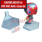 Floating Shelves for Captain America: Civil War Build a Scene set | Hex design fits Captain America: Civil War Funko Pop bases | Comes with Command strips! - Superhero DIY