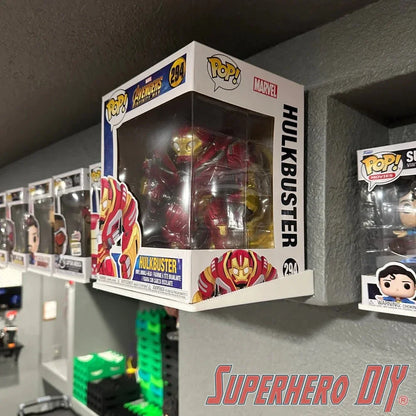 Floating Shelves for Funko Pop! DELUXE Box or Super 6-INCH fits 6.5W X 5.5D | Fits Soft Plastic Box Cases/Protectors - Superhero DIY