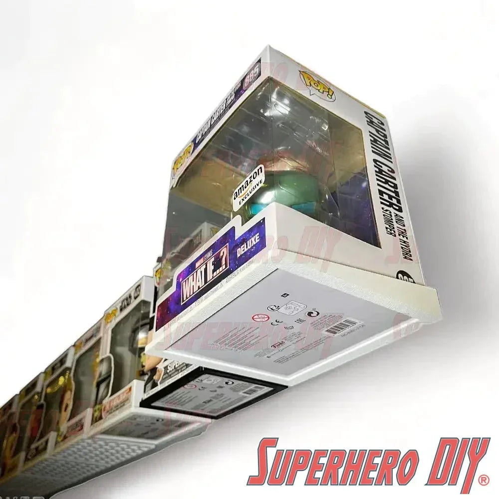 Floating Shelves for Funko Pop! DELUXE Box or Super 6-INCH fits 6.5W X 5.5D | Fits Soft Plastic Box Cases/Protectors - Superhero DIY