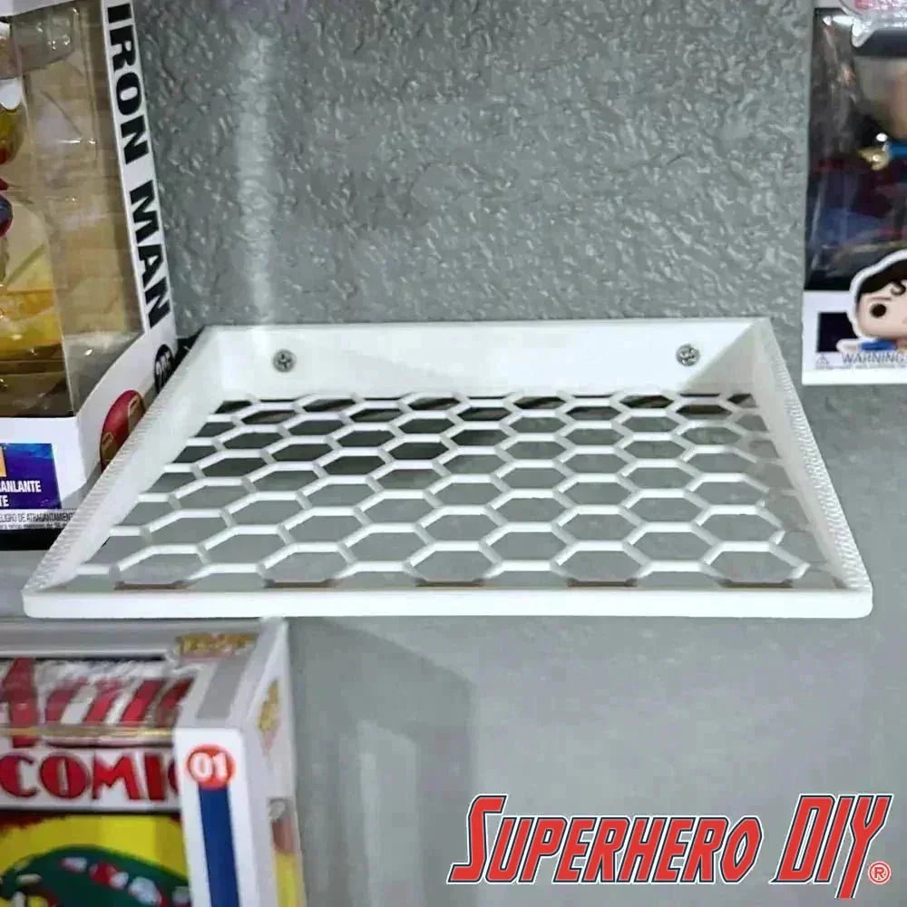 Floating Shelves for Funko Pop! DELUXE Box or Super 6-INCH fits 6.5W X 5.5D | Fits Soft Plastic Box Cases/Protectors - Superhero DIY