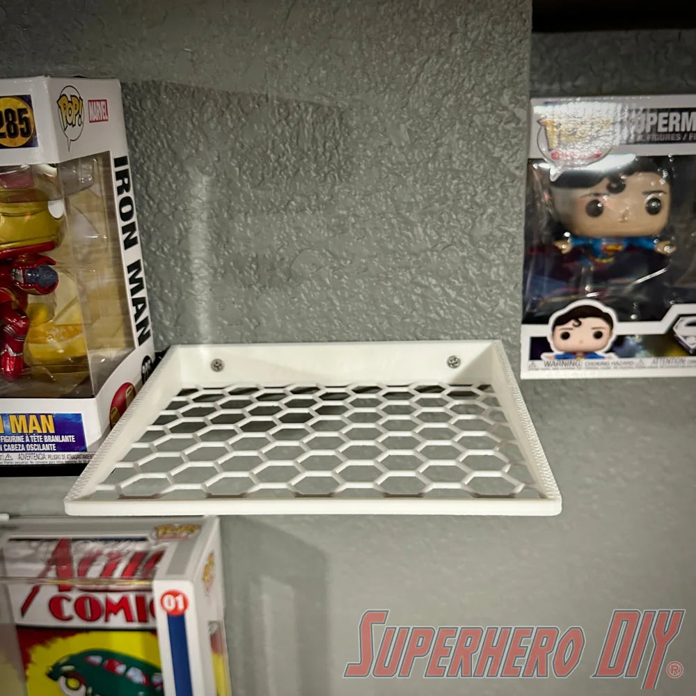 Floating Shelves for Funko Pop! DELUXE Box or Super fits 7.5W X 6D | Fits Soft Plastic Box Cases/Protectors - Superhero DIY
