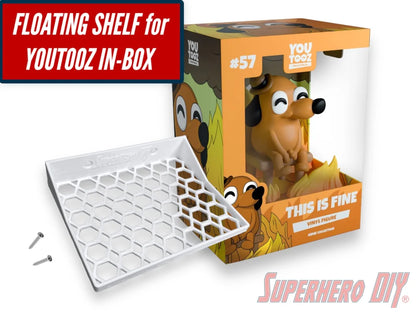 Floating Shelves for YouTooz Collectibles for in-box display | Wall Mounted | Fits Soft Cases or YouTooz Box only | Mounting hardware included - Superhero DIY