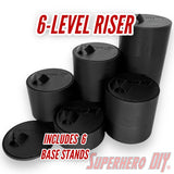 Foot Stand 6-Level Display Riser for 6 inch or 7 inch action figures, display stand fits McFarlane, Marvel Legends 1:12 scale - Superhero DIY