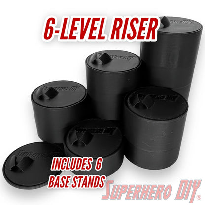 Foot Stand 6-Level Display Riser for 6 inch or 7 inch action figures, display stand fits McFarlane, Marvel Legends 1:12 scale - Superhero DIY