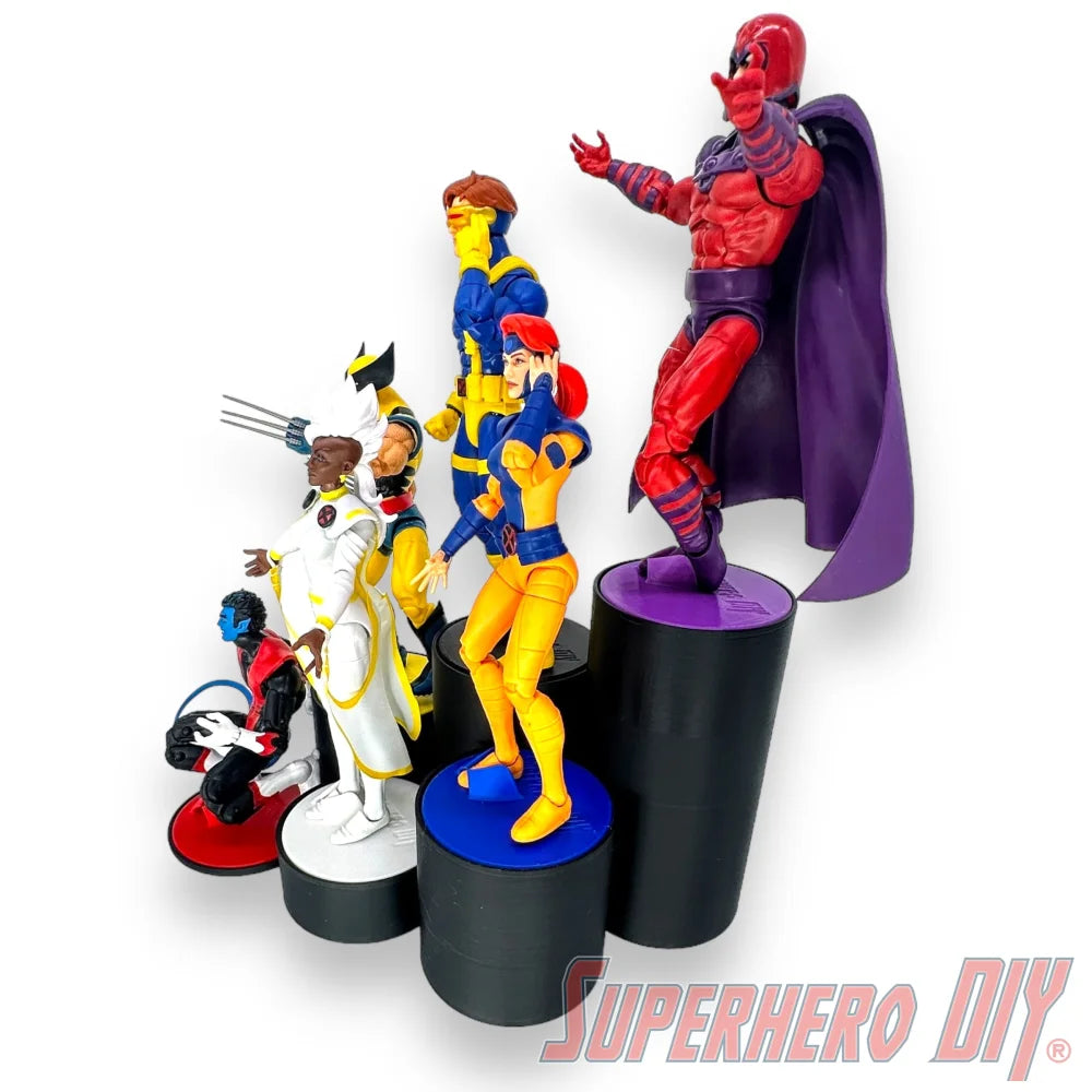 Foot Stand 6-Level Display Riser for 6 inch or 7 inch action figures, display stand fits McFarlane, Marvel Legends 1:12 scale - Superhero DIY
