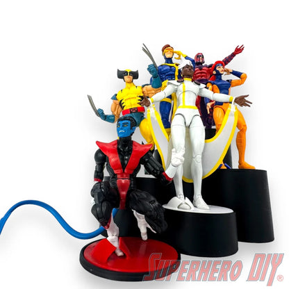 Foot Stand 6-Level Display Riser for 6 inch or 7 inch action figures, display stand fits McFarlane, Marvel Legends 1:12 scale - Superhero DIY