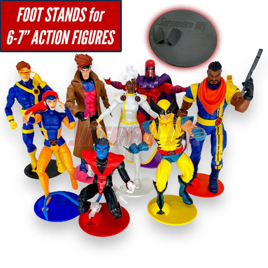 Foot Stands for 6 inch or 7 inch action figures, display stand fits McFarlane, Marvel Legends 1:12 scale - Superhero DIY