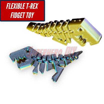 Fun T-Rex Fidget Toy | It's a Flexi Rex articulated T-rex! | Great for busy hands or as a stress-relieving simple toy - Superhero DIY