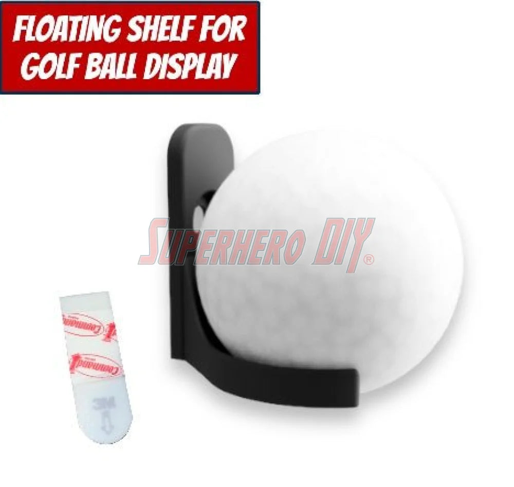 Golf Ball Holder Wall Mount | Floating Shelf for Golf Display - Superhero DIY