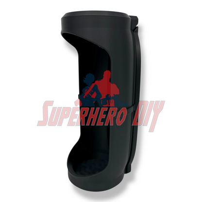 Hero Pod for 1:12 scale – Wall-Mountable Action Figure Display compatible with light-up LED pucks, black color.
