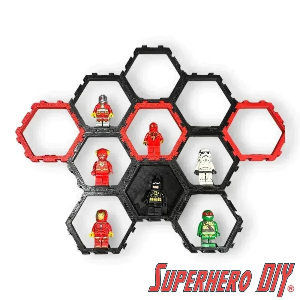 Hexagon Display for LEGO® Minifigures - Superhero DIY