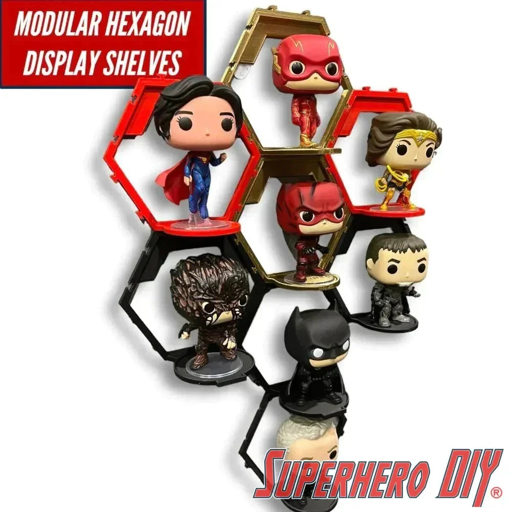 Hexagon Pop Display: Modular Shelf System for Funko Pop Display or Amiibo - Superhero DIY