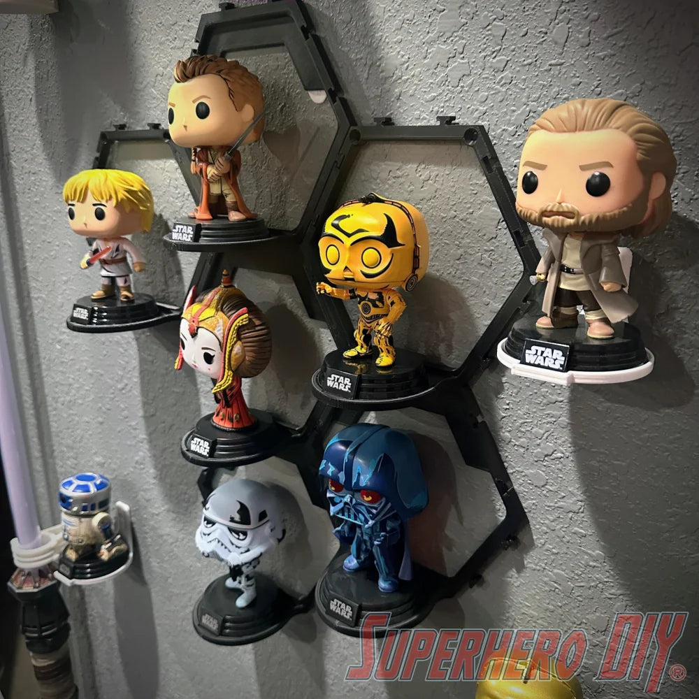 Hexagon Pop Display: Modular Shelf System for Funko Pop Display or Amiibo - Superhero DIY