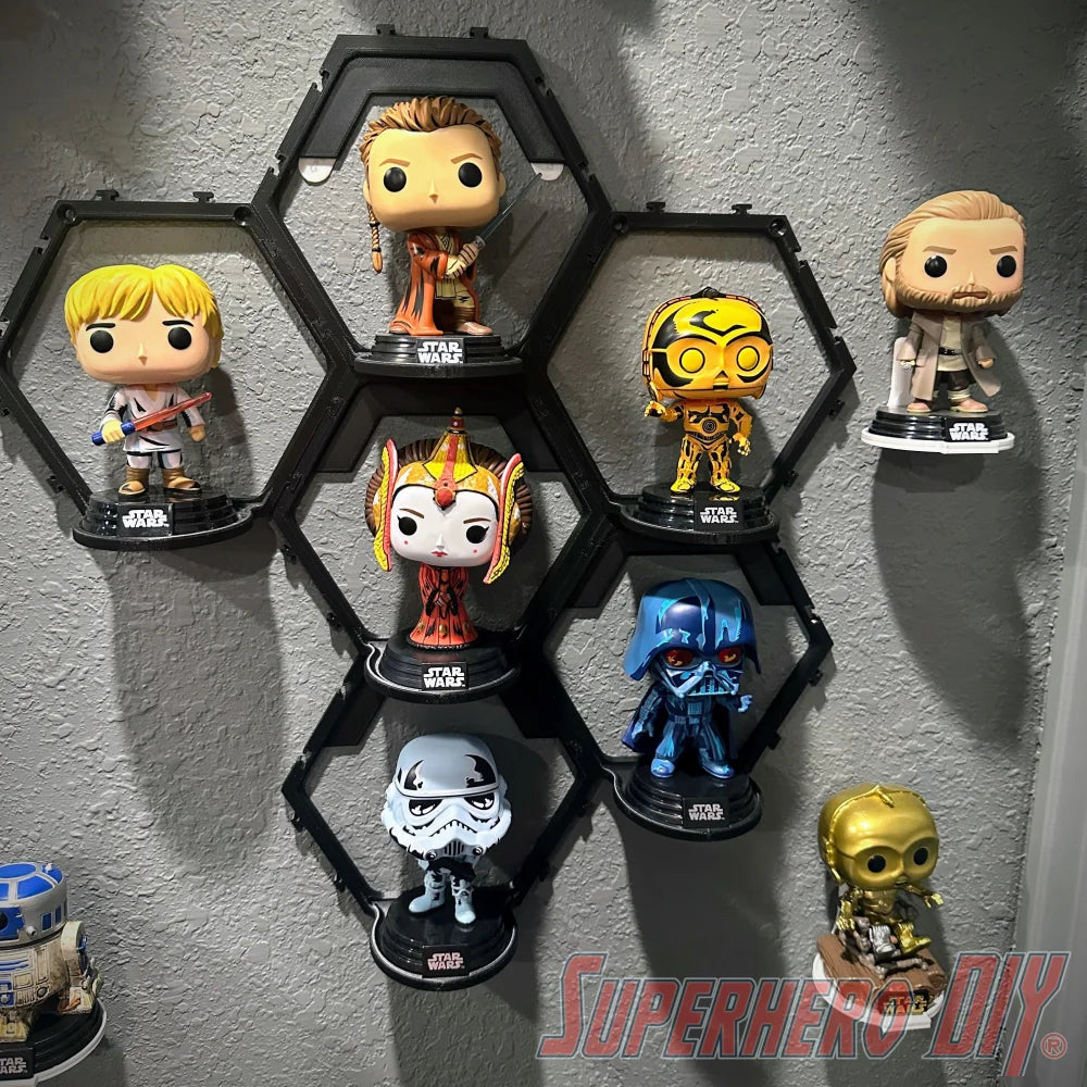 Hexagon Pop Display: Modular Shelf System for Funko Pop Display or Amiibo - Superhero DIY
