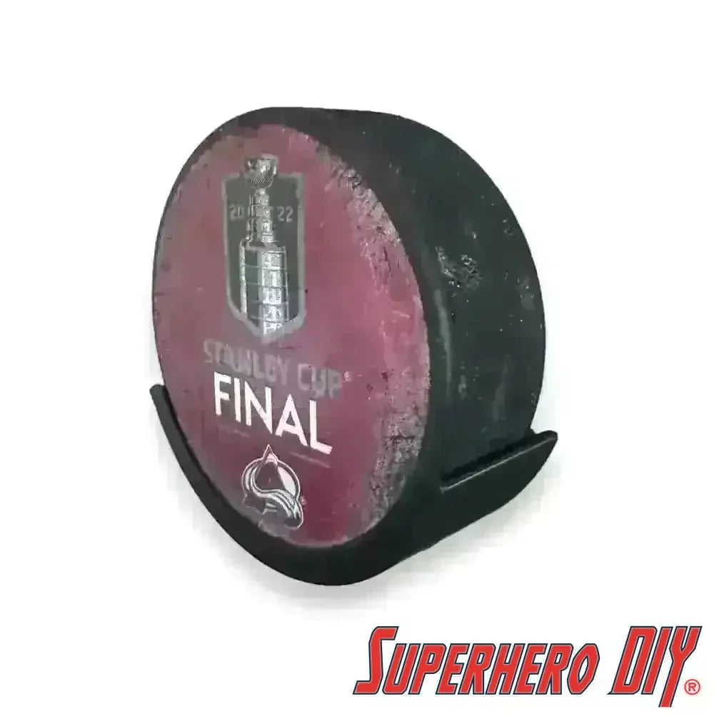 Hockey Puck Display Case Holder Wall Mount showcasing championship puck with sleek design and sturdy 3D-printed construction.