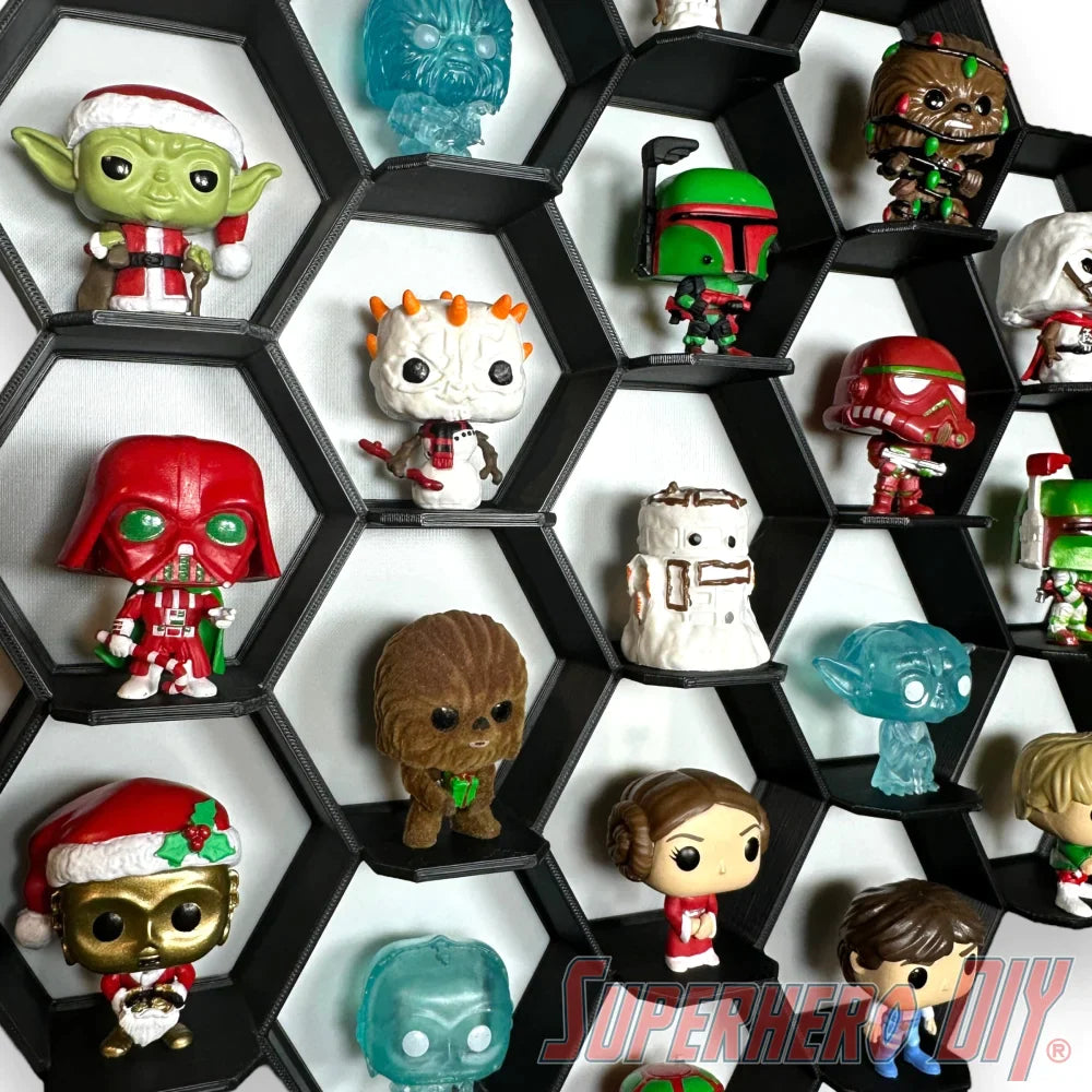 Honeycomb Wall Display for Funko Advent Calendar - Display up to 24 Pocket Pops! - Superhero DIY