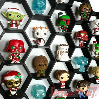 Honeycomb Wall Display for Funko Advent Calendar - Display up to 24 Pocket Pops! - Superhero DIY