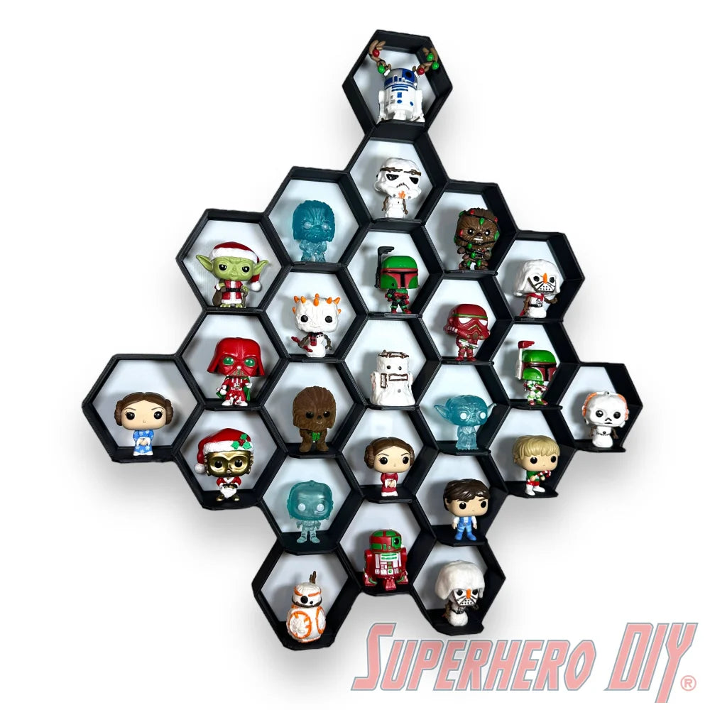 Honeycomb Wall Display for Funko Advent Calendar - Display up to 24 Pocket Pops! - Superhero DIY