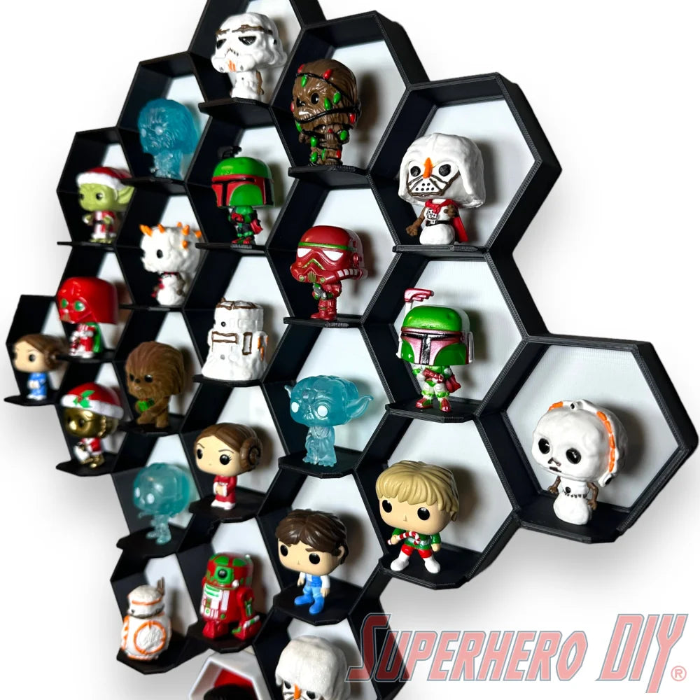 Honeycomb Wall Display for Funko Advent Calendar - Display up to 24 Pocket Pops! - Superhero DIY