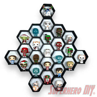 Honeycomb Wall Display for Funko Advent Calendar - Display up to 24 Pocket Pops! - Superhero DIY