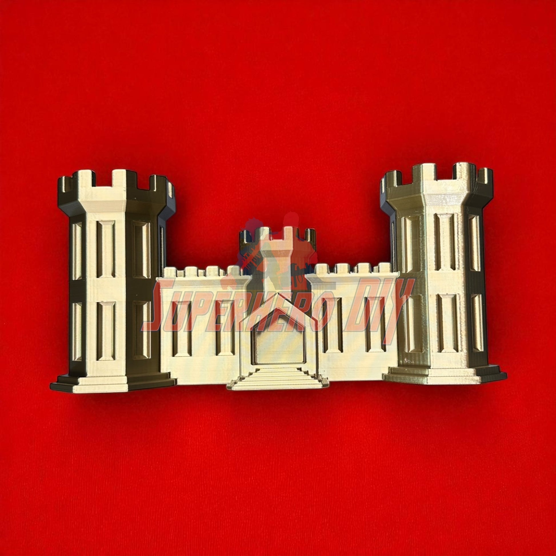 Engineer Castle pride display for veterans, active duty, and supporters in gold, for ceremonies, promotion, retirement, or office