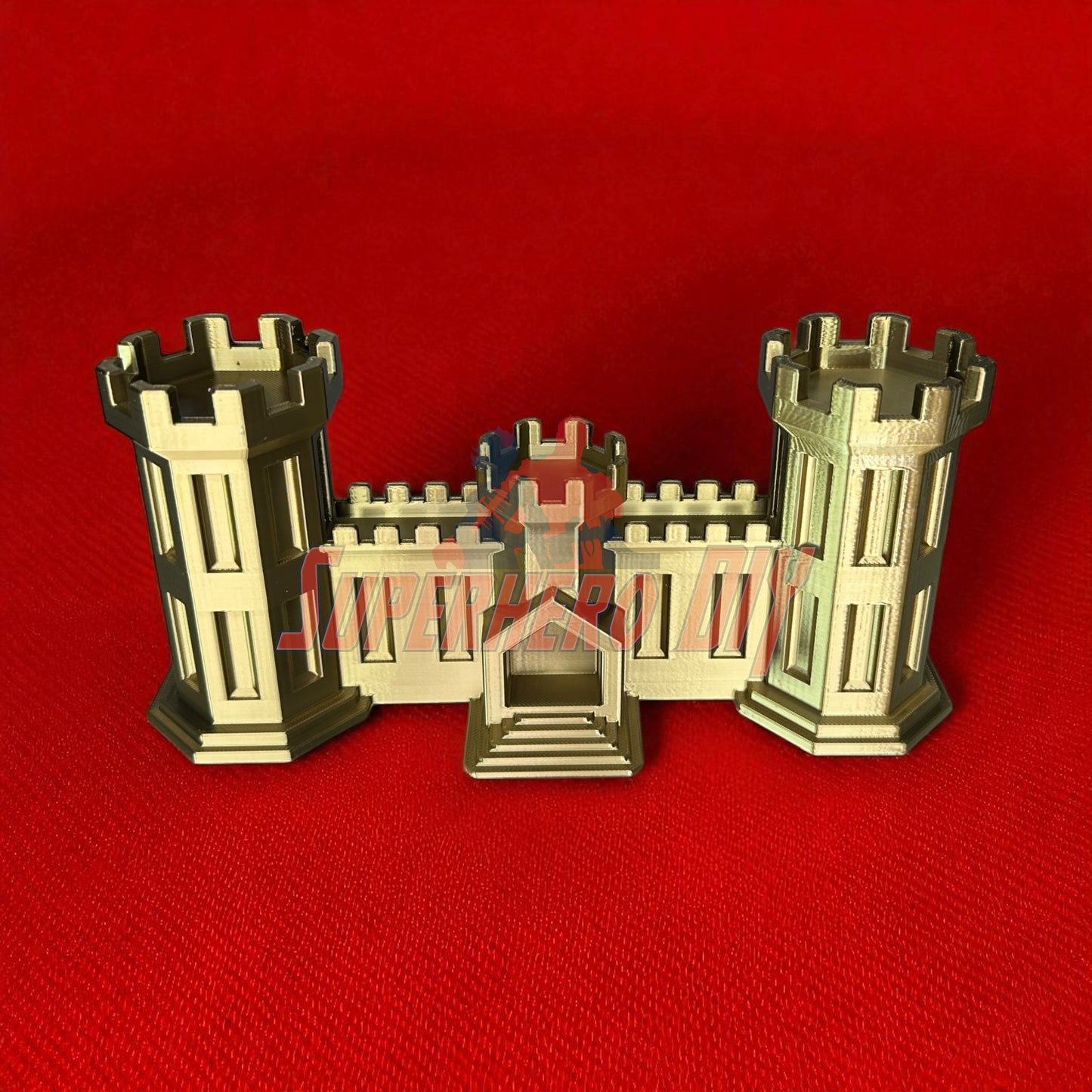 Engineer Castle pride display for veterans, active duty, and supporters in gold, for ceremonies, promotion, retirement, or office