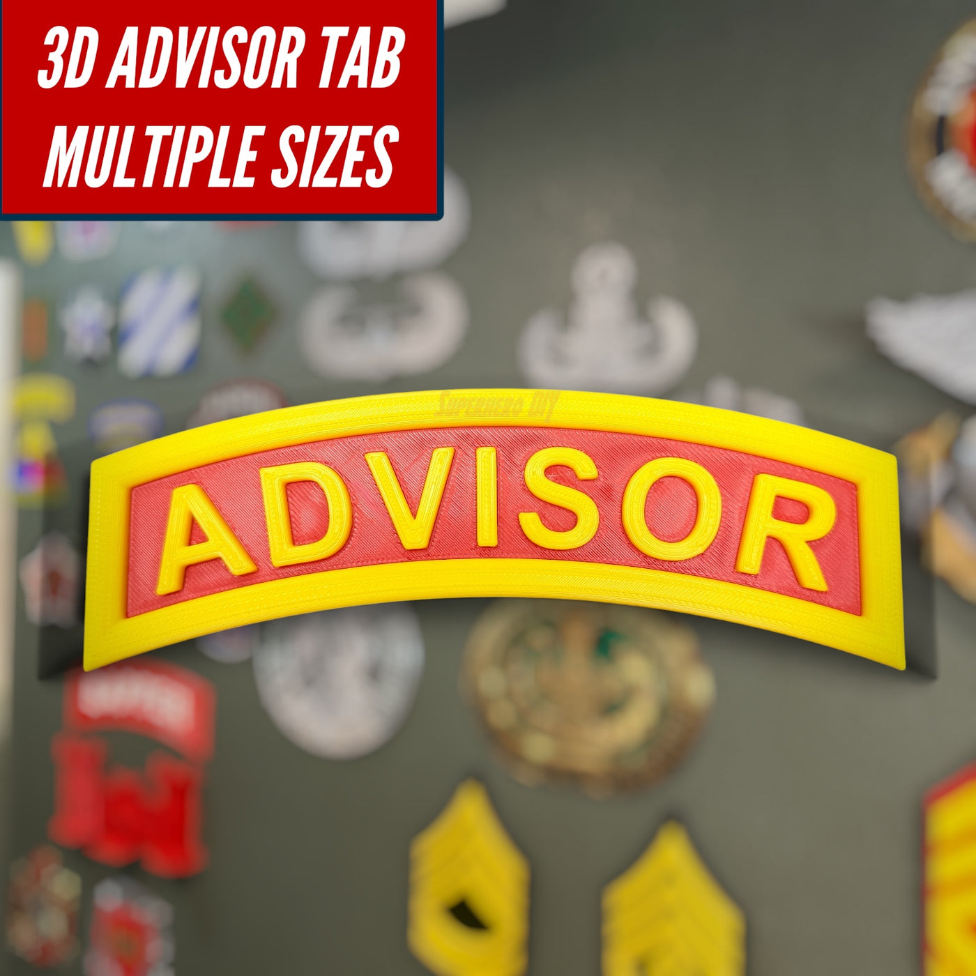 Army Combat Advisor Tab Wall Display, SFAB Tab, 4 to 15 Inch Sizes