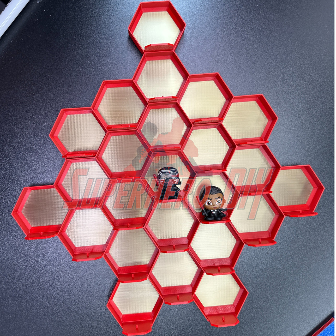 Honeycomb Display for 24 Disney Doorables - 3D-printed organizer for showcasing Disney Doorables collection.
