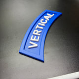 3D vertical construction engineer tab in blue with the word 'VERTICAL' prominently displayed