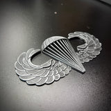 Airborne badge jump wings insignia showcasing detailed design for collectors and veterans.