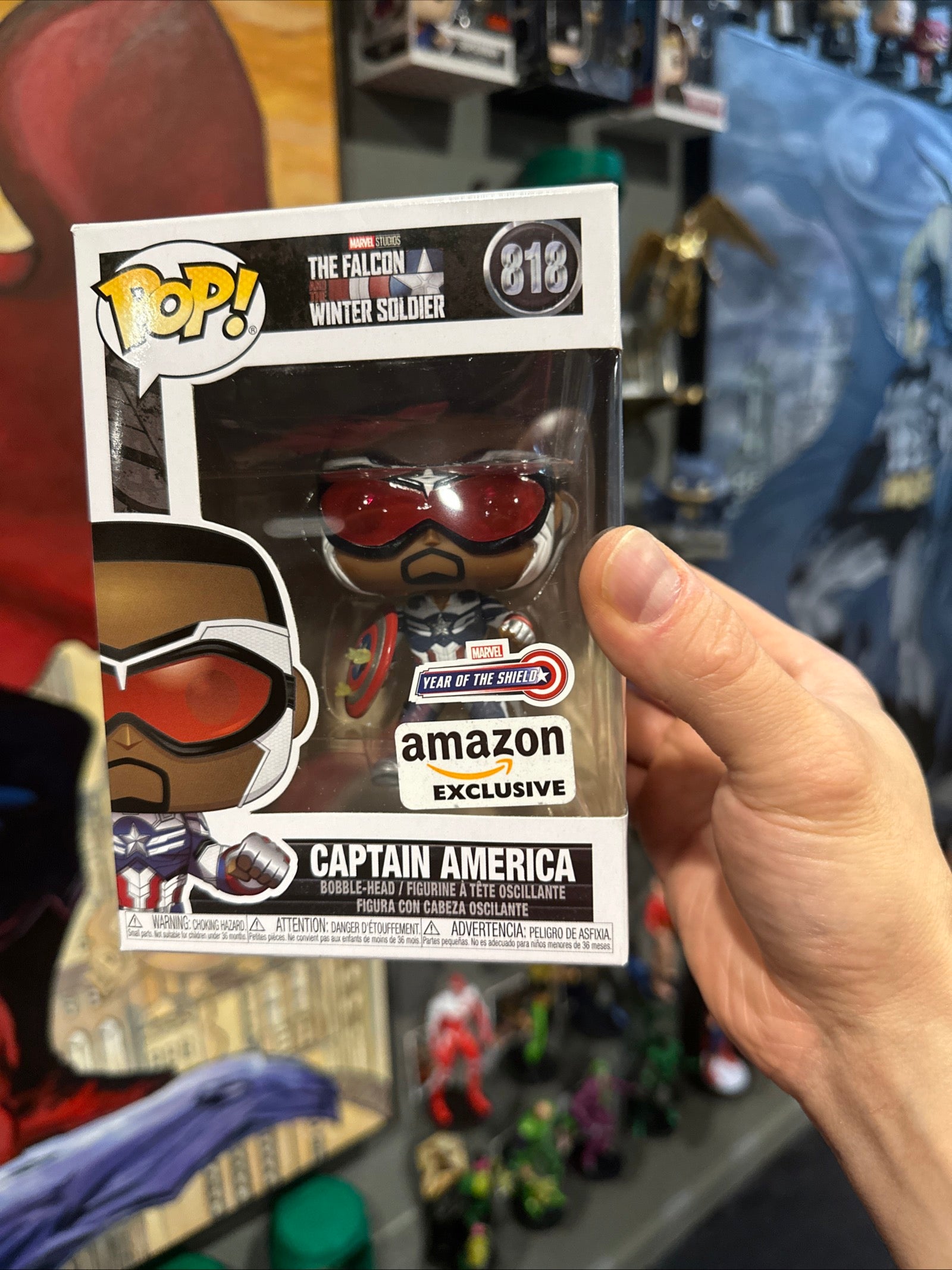 Funko Pop! Vinyl: Marvel - Captain America - Amazon #818 Sam Wilson for sale - Superhero DIY
