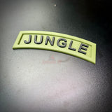 3D Jungle Tab display piece in army green with black lettering, perfect for wall decor.