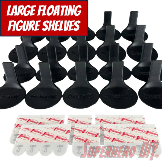 Large Floating Figure Shelves for Funko Pops Action Figures or other collectibles - Superhero DIY