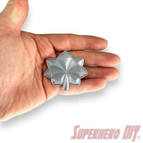 Lieutenant colonel rank insignia displayed in a hand, showcasing its shiny silk PLA finish and detailed design.