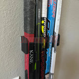 Wall-mounted mini stick holder for organizing knee hockey sticks