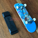 Magnetic Tech Deck wall mount with expandable fingerboard display on wooden surface