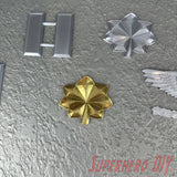 O-4 Major Navy lieutenant commander rank insignia in gold silk finish displayed on textured background.