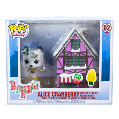 Alice Cranberry Funko Pop with Crescent Moon Diner in display box, Towns PopShield Protectors