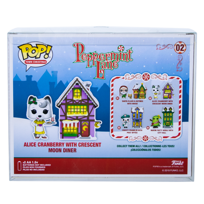 Funko Pop Alice Cranberry with Crescent Moon Diner from Peppermint Lane series in Towns PopShield Protectors packaging.