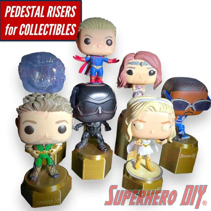 Pedestal Display Riser Stands for Funko Pop! 4" Figures or collectible display | Seven heights available different height raised stands - Superhero DIY